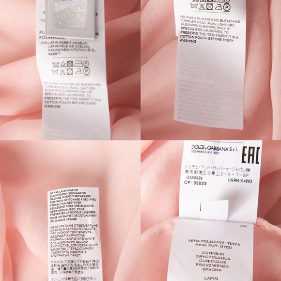 👑Dolce & Gabbana Pure Silk Rabbit Fur Trimmed Capelet Girls Size 4T BNWT - Picture 4 of 7